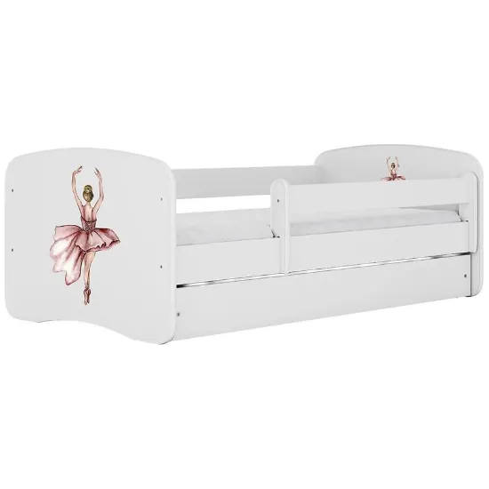 Obrazek Łóżko dziecięce Babydreams+SZ+M biały 70x140 baletnica