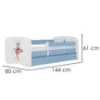 Obrazek Łóżko dziecięce Babydreams+SZ+M niebieski 70x140 baletnica