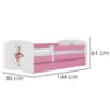 Obrazek Łóżko dziecięce Babydreams+SZ+M różowy 70x140 baletnica