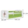 Obrazek Łóżko dziecięce Babydreams+SZ+M zielony 70x140 baletnica