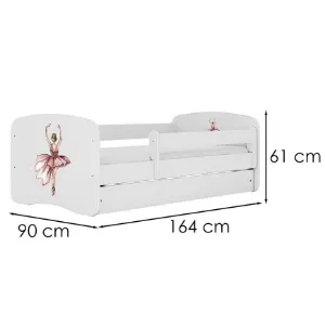 Obrazek Łóżko dziecięce Babydreams+SZ+M biały 80x160 baletnica