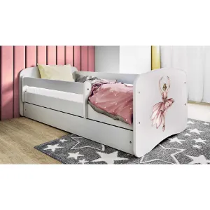 Obrazek Łóżko dziecięce Babydreams+SZ+M biały 80x160 baletnica
