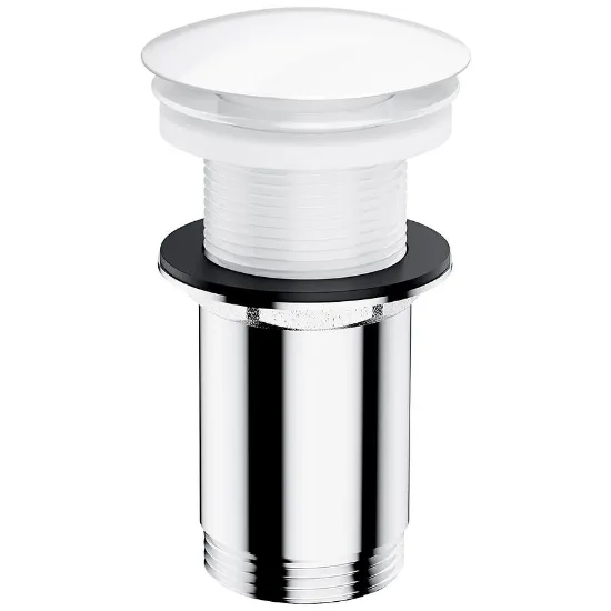 Obrazek Korek klik-klak do syfonu umywalkowego bez przelewu biały połysk