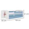 Obrazek Łóżko dziecięce Babydreams+SZ+M niebieski 80x160 baletnica