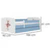 Obrazek Łóżko dziecięce Babydreams+SZ+M niebieski 80x180 baletnica