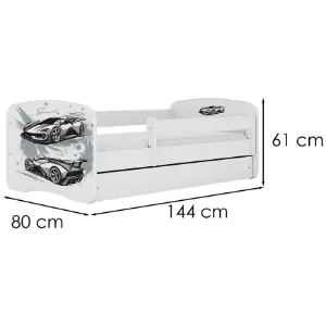 Obrazek Łóżko dziecięce Babydreams+SZ+M biały 70x140 auto