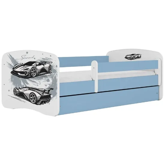 Obrazek Łóżko dziecięce Babydreams+SZ+M niebieski 80x160 auto