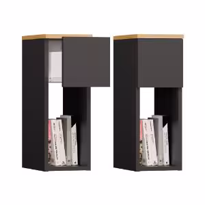 Obrazek Szafka nocna Galaxy 20 1S antracyt/dąb artisan