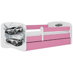 Obrazek Łóżko dziecięce Babydreams+SZ+M różowy 80x180 auto