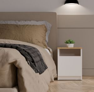 Obrazek Szafka nocna Galaxy 30 1D biały/dąb artisan