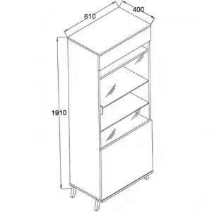 Obrazek Witryna 2 prawa John dąb lefkas/czarny
