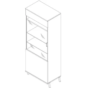 Obrazek Witryna 2 prawa John dąb lefkas/czarny