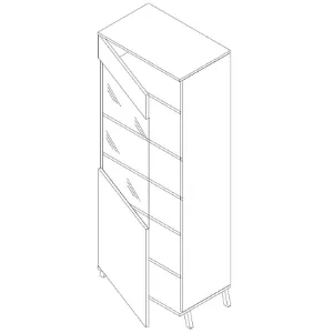 Obrazek Witryna 2 prawa John dąb lefkas/czarny