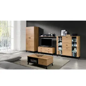 Obrazek Witryna 2 prawa John dąb lefkas/czarny