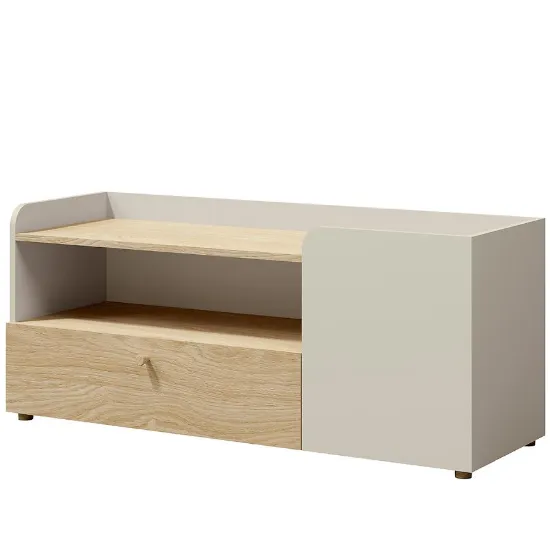 Obrazek Szafka RTV Yuki 12 Szary Beż/Dąb Olejowany