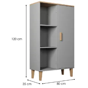 Obrazek Regał Denver Szary Chinchilla/Hikora