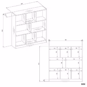Obrazek Regał Darco 8P dąb artisan/biały