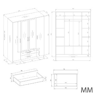 Obrazek Szafa Graviola 160 z lustrem kaszmir beż