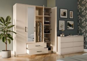 Obrazek Szafa Graviola 160 z lustrem kaszmir beż