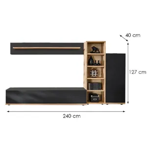 Obrazek Meblościanka Silk 3 Anwt Sk3 Antracyt/Wotan