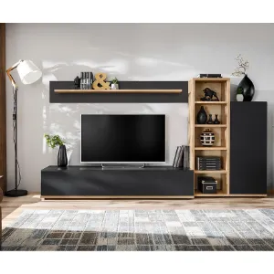 Obrazek Meblościanka Silk 3 Rzs Sk3 Dąb Ribbeck/Czarny