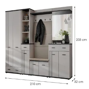 Obrazek Garderoba Hugo VIII Cc Hg8+P2 Poduszka Kaszmir/Czarny