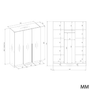 Obrazek Szafa Sensory 150 cm 3D kaszmir beż