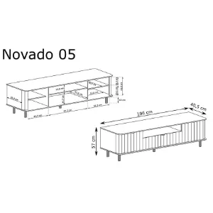 Obrazek Szafka RTV Novado 5nv 200 Clay Gray