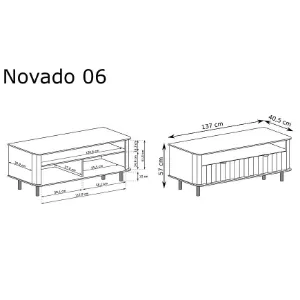 Obrazek Szafka RTV Novado 6nv 140 Biały Klasyczny