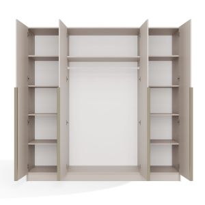 Obrazek Szafa Sensory 200 cm 4D kaszmir beż złote uchwyty