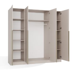 Obrazek Szafa Sensory 200 cm 4D kaszmir beż złote uchwyty