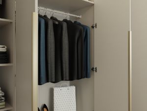 Obrazek Szafa Sensory 200 cm 4D kaszmir beż złote uchwyty