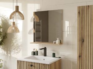 Obrazek Lustro łazienkowe z półką Trigo dąb evoke