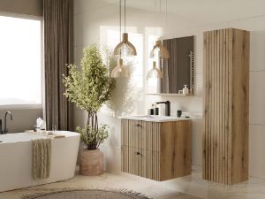 Obrazek Lustro łazienkowe z półką Trigo dąb evoke