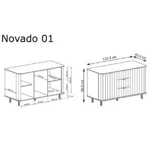 Obrazek Komoda Novado 1nv 140 Clay Gray