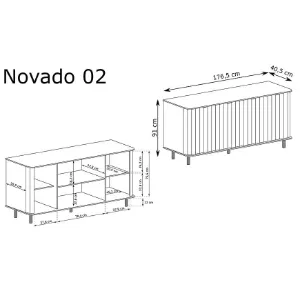 Obrazek Komoda Novado 2nv 180 Clay Gray