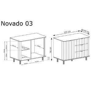 Obrazek Komoda Novado 3nv 110 Clay Gray