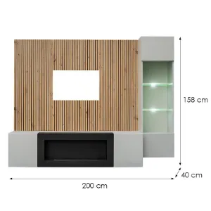 Obrazek Meblościanka Xari Pgas Xr L-K Perla Gray/Artisan