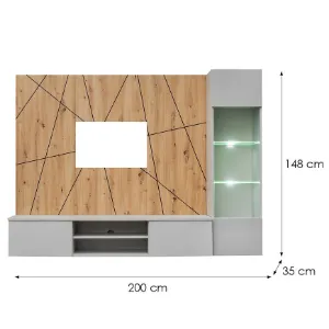 Obrazek Meblościanka Xari Pgas Xr G Perla Gray/Artisan