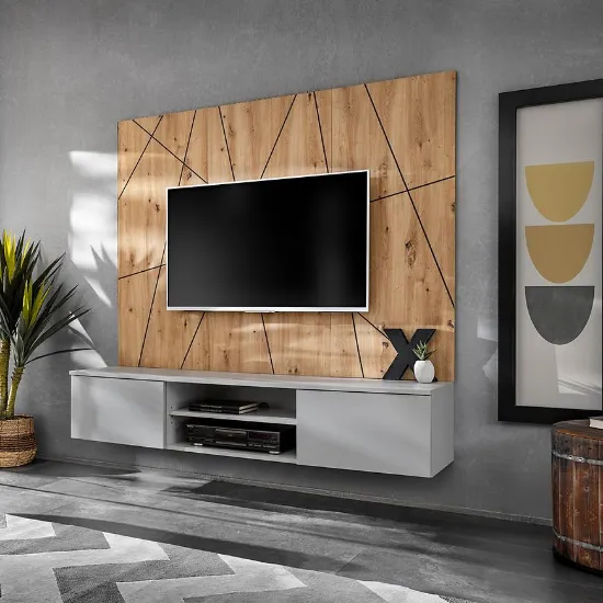 Obrazek Meblościanka Xari Pgas Xr G2 Perla Gray/Artisan