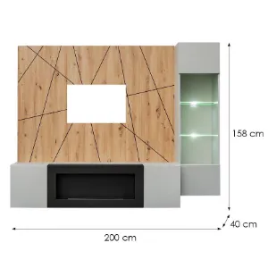 Obrazek Meblościanka Xari Pgas Xr G-K Perla Gray/Artisan