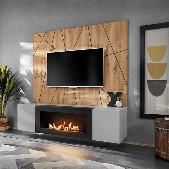 Obrazek Meblościanka Xari Pgas Xr G2-K Perla Gray/Artisan