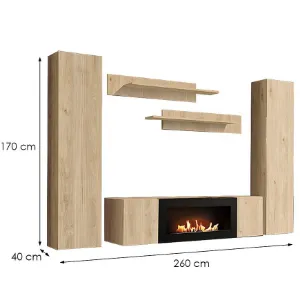 Obrazek Meblościanka Fly Hj Fy M1 Hickory Jackson/Biokominek