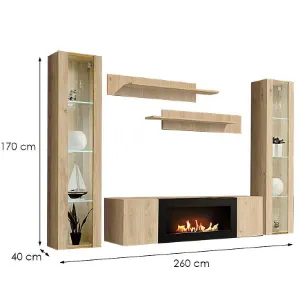 Obrazek Meblościanka Fly Hj Fy M2 Hickory Jackson/Biokominek