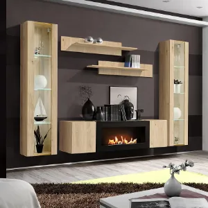 Obrazek Meblościanka Fly Hj Fy M3 Hickory Jackson/Biokominek