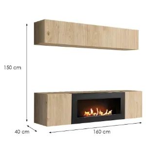 Obrazek Meblościanka Fly Hj Fy N1 Hickory Jackson/Biokominek