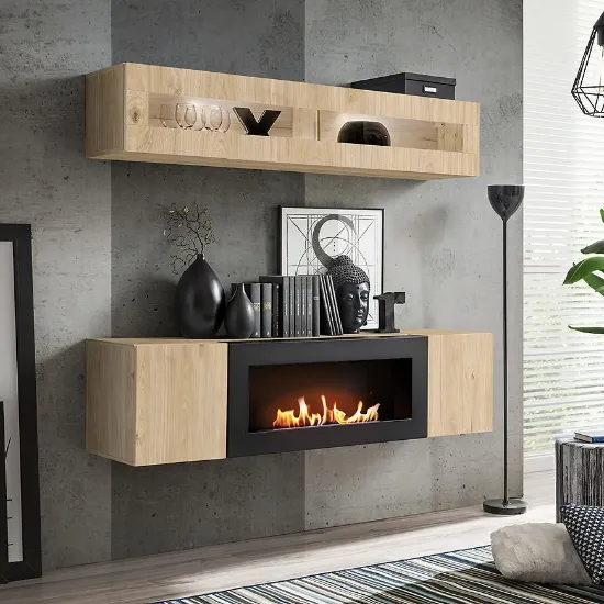 Obrazek Meblościanka Fly Hj Fy N2 Hickory Jackson/Biokominek