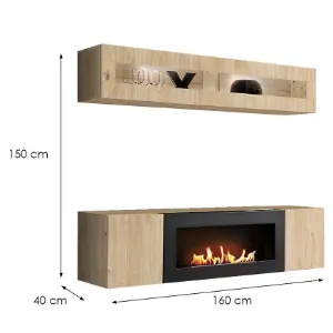 Obrazek Meblościanka Fly Hj Fy N2 Hickory Jackson/Biokominek