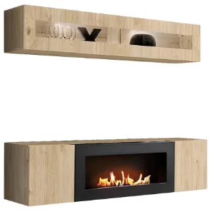 Obrazek Meblościanka Fly Hj Fy N2 Hickory Jackson/Biokominek