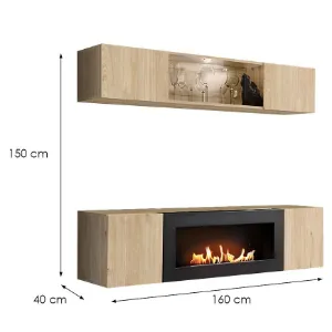 Obrazek Meblościanka Fly Hj Fy N3 Hickory Jackson/Biokominek